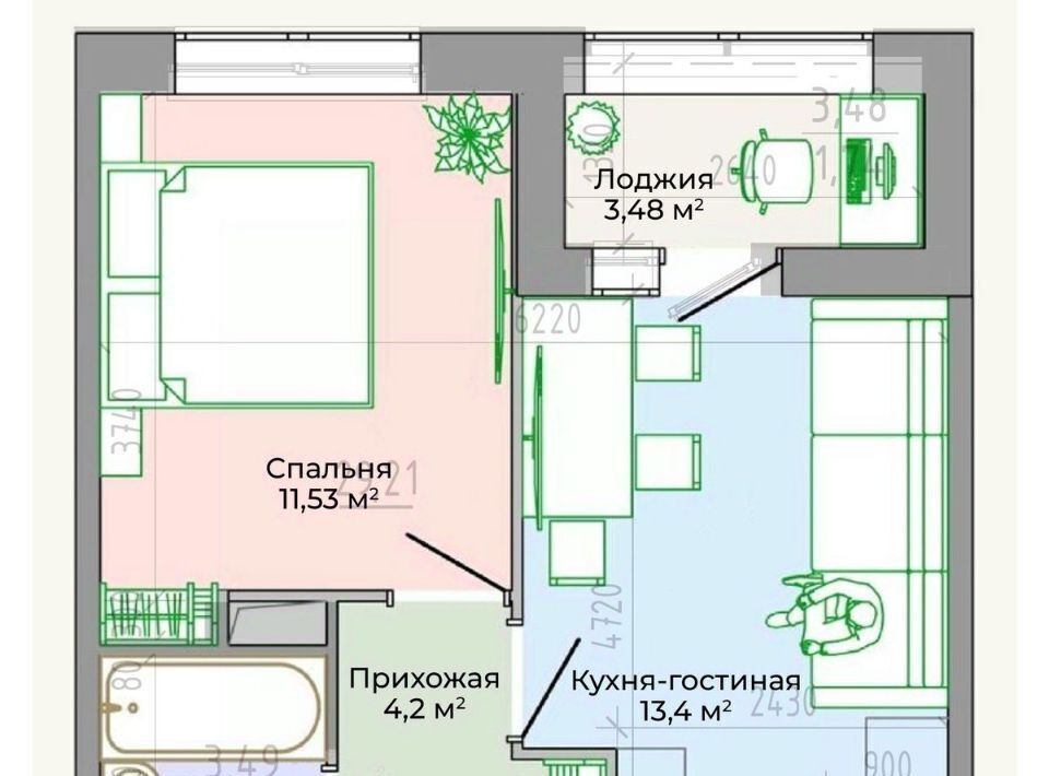 квартира г Хабаровск р-н Кировский ул Тихоокеанская ЖК «Нордик» фото 1