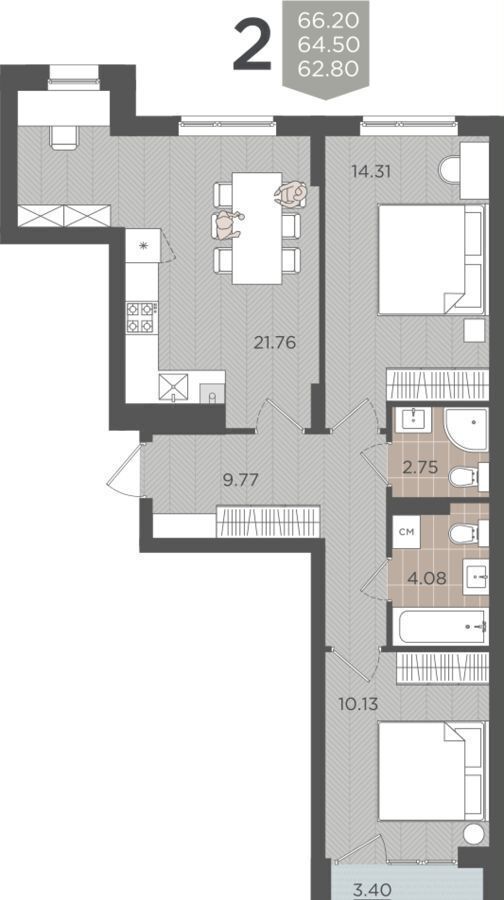 квартира г Калининград р-н Московский ул Батальная з/у 65Б фото 1