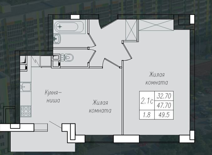 квартира г Курск р-н Сеймский ул Энгельса блок-секция Д-И фото 1