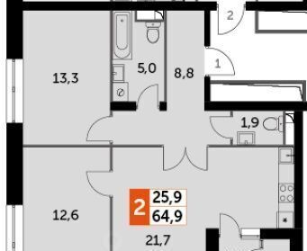 квартира г Москва метро Тушинская проезд Строительный 9с/6 фото 3