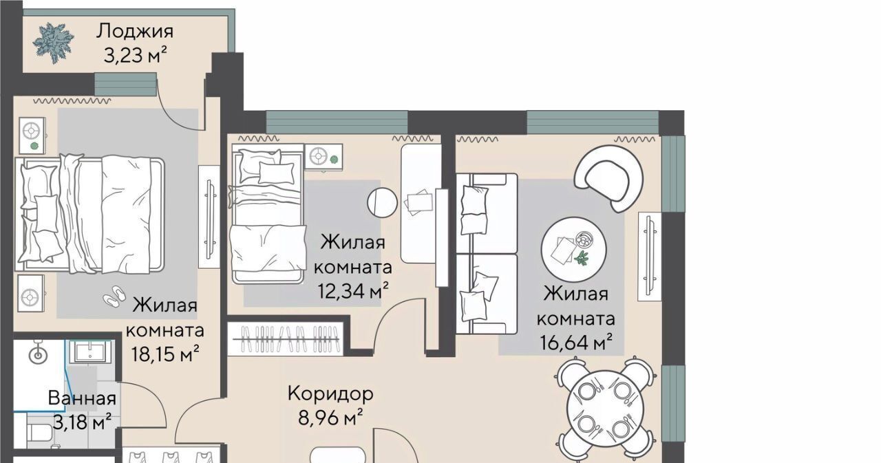 квартира г Екатеринбург Эльмаш ЖК Изумрудный Бор Проспект Космонавтов, жилрайон фото 1