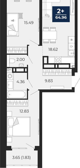 квартира г Тюмень ул Фармана Салманова 24 фото 1