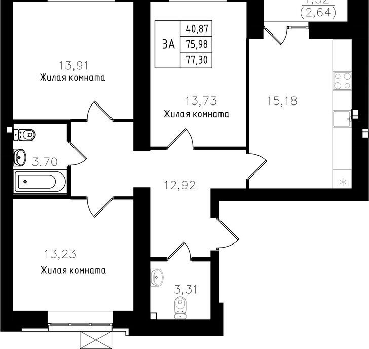 квартира г Казань р-н Авиастроительный ЖК «‎Династия» Северный Вокзал фото 1