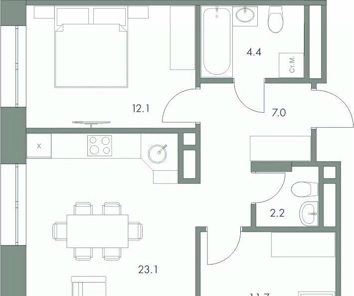 квартира г Ханты-Мансийск ул Красноармейская 45 фото 1