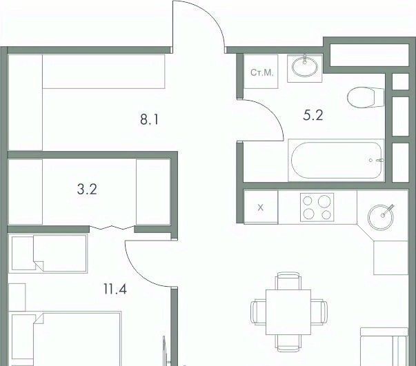 квартира г Ханты-Мансийск ул Красноармейская 45 фото 1