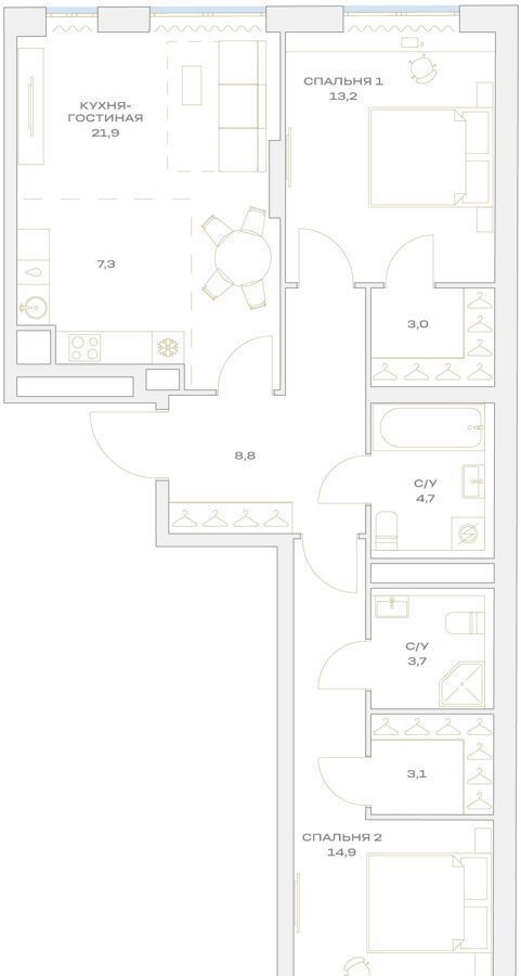 квартира г Москва п Филимонковское ул Харлампиева 32 р-н Филимонковское фото 2