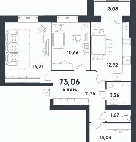 квартира г Волгоград р-н Советский жилой район Долина-2 жилрайон фото 1