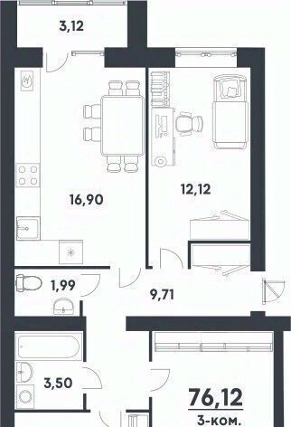 квартира г Волгоград р-н Советский жилой район Долина-2 жилрайон фото 1