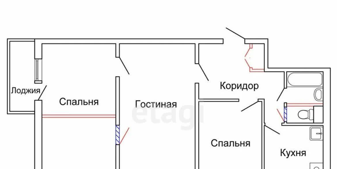 квартира г Кострома мкр Якиманиха 8 фото 1