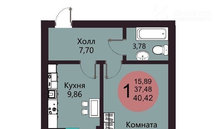 квартира г Воронеж р-н Советский ул Курчатова 32 фото 1