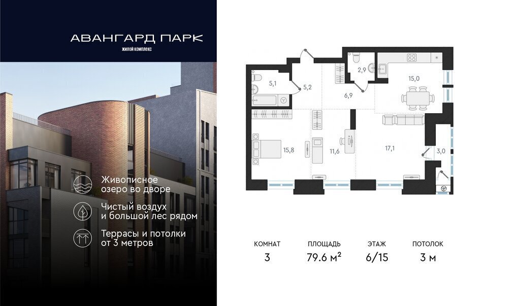 квартира г Новосибирск р-н Заельцовский Заельцовская Карьер Мочище жилой комплекс Авангард Парк фото 1