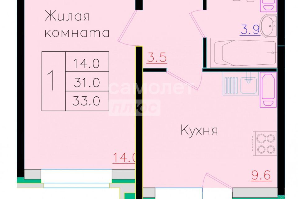 квартира г Липецк р-н Октябрьский Бачурина, 15, городской округ Липецк фото 8