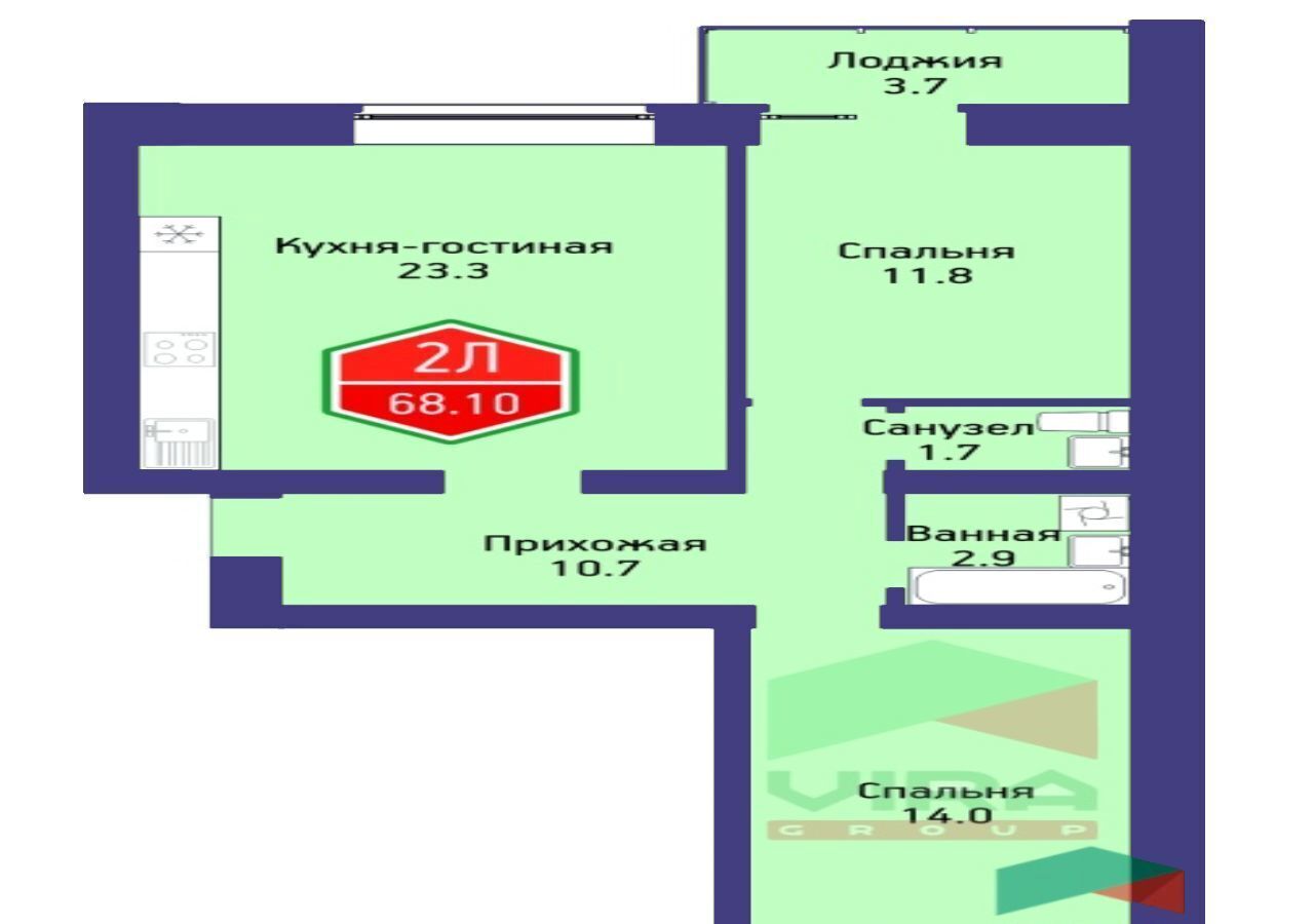 квартира г Тюмень р-н Центральный ул Ветеранов труда 9а корп. 4 фото 2