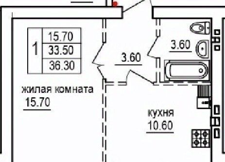 квартира г Саратов п Мирный р-н Кировский ЖК «На Благодатной» фото 1