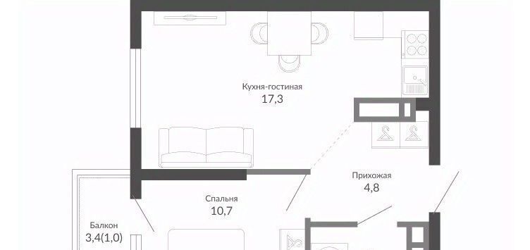 квартира г Новороссийск р-н Центральный ЖК Облака 2 фото 1