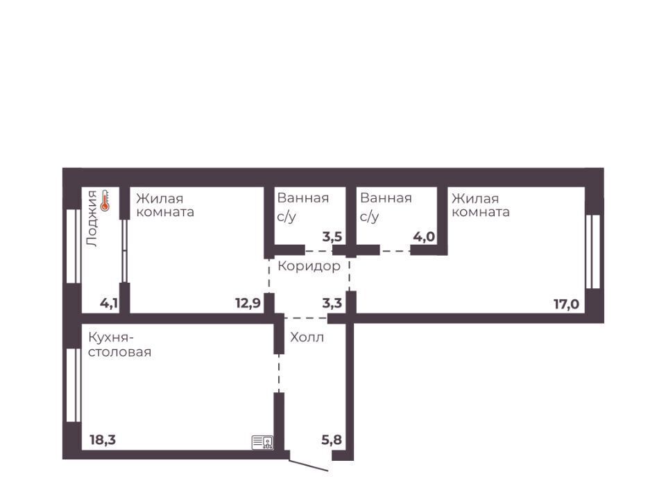 квартира г Челябинск р-н Тракторозаводский ЖК Ленина 4 фото 1