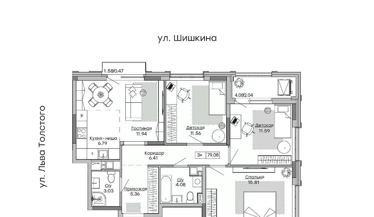 квартира г Ижевск р-н Индустриальный ул Шишкина 28 фото 1