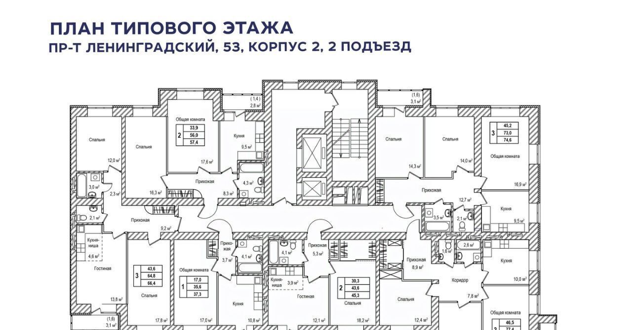 квартира г Кемерово р-н Ленинский пр-кт Ленинградский 53к/2 фото 2