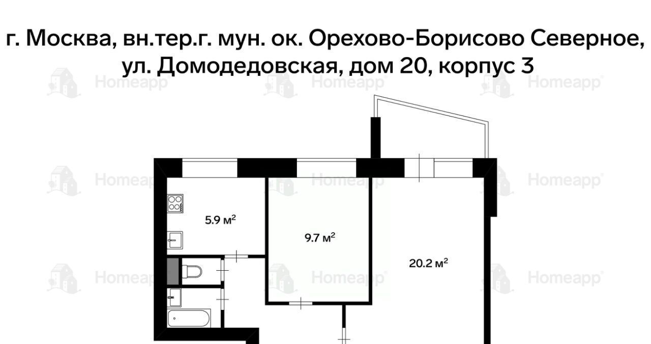 квартира г Москва метро Орехово ул Домодедовская 20к/3 фото 2