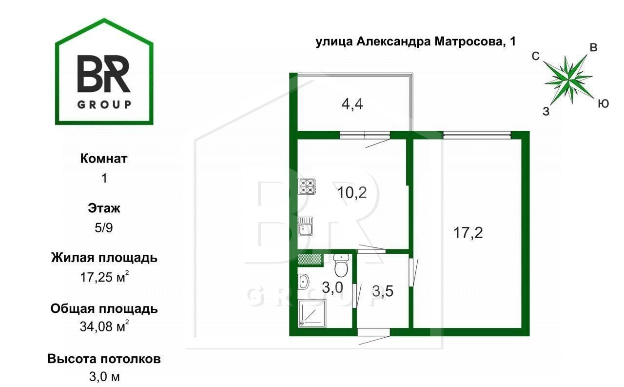 квартира г Санкт-Петербург метро Лесная Выборгская сторона ул Александра Матросова 1 округ Сампсониевское фото 24