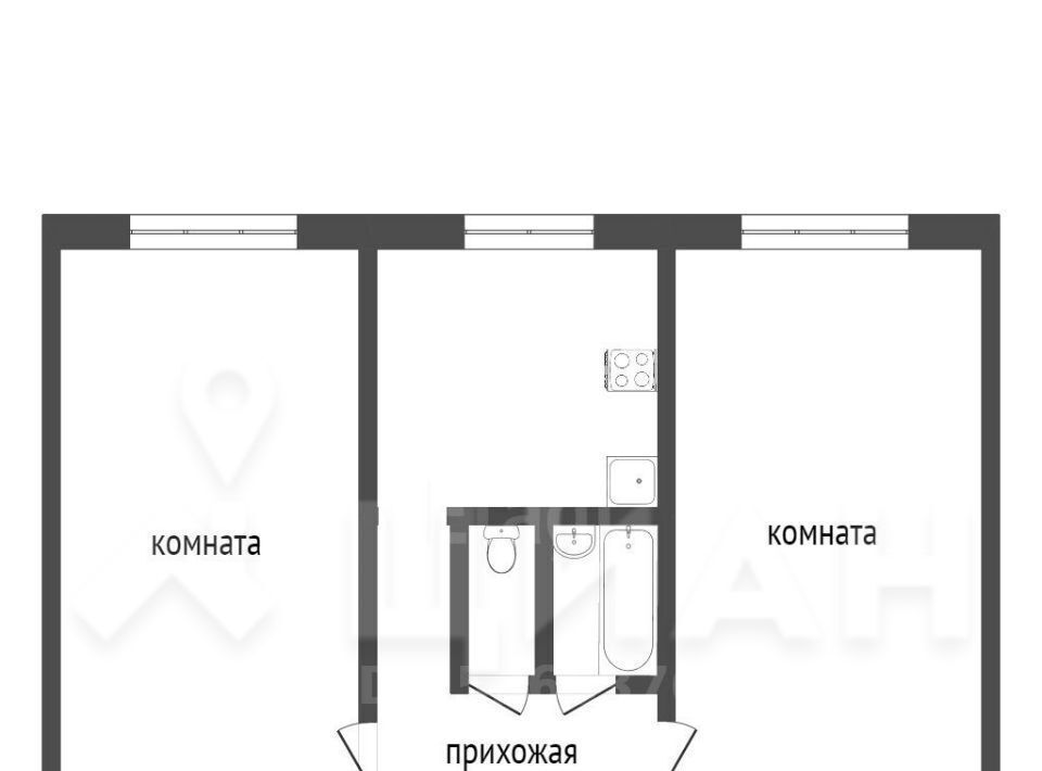 квартира г Омск р-н Центральный проезд Тимуровский 6 фото 2