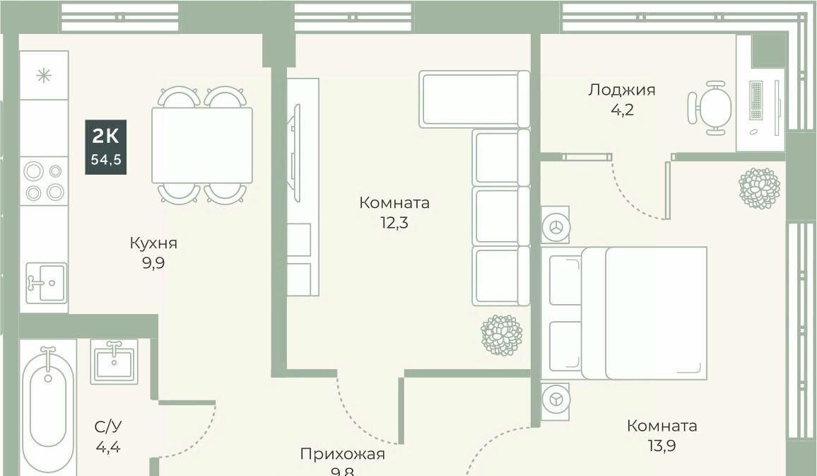 квартира г Курган мкр 6а п Заозерный ул Витебского 5к/3 жилрайон фото 1