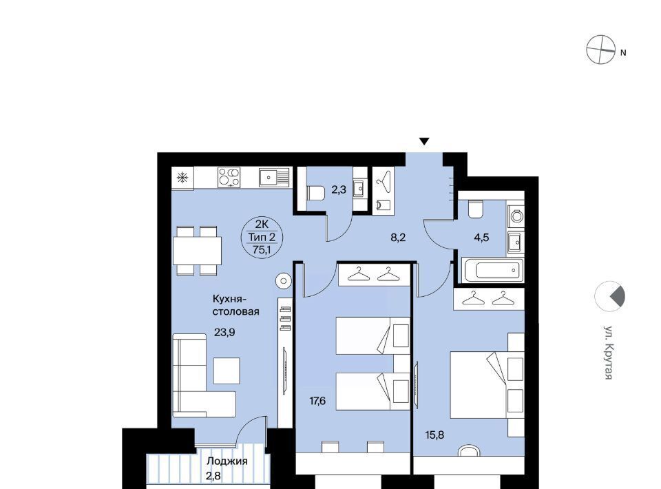 квартира г Сыктывкар ул Крутая 2 фото 1