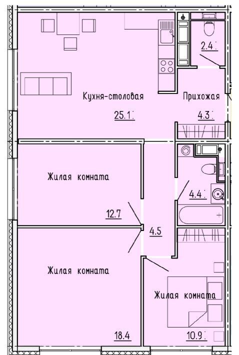 квартира г Пенза р-н Октябрьский ЖК «Лугометрия» фото 1