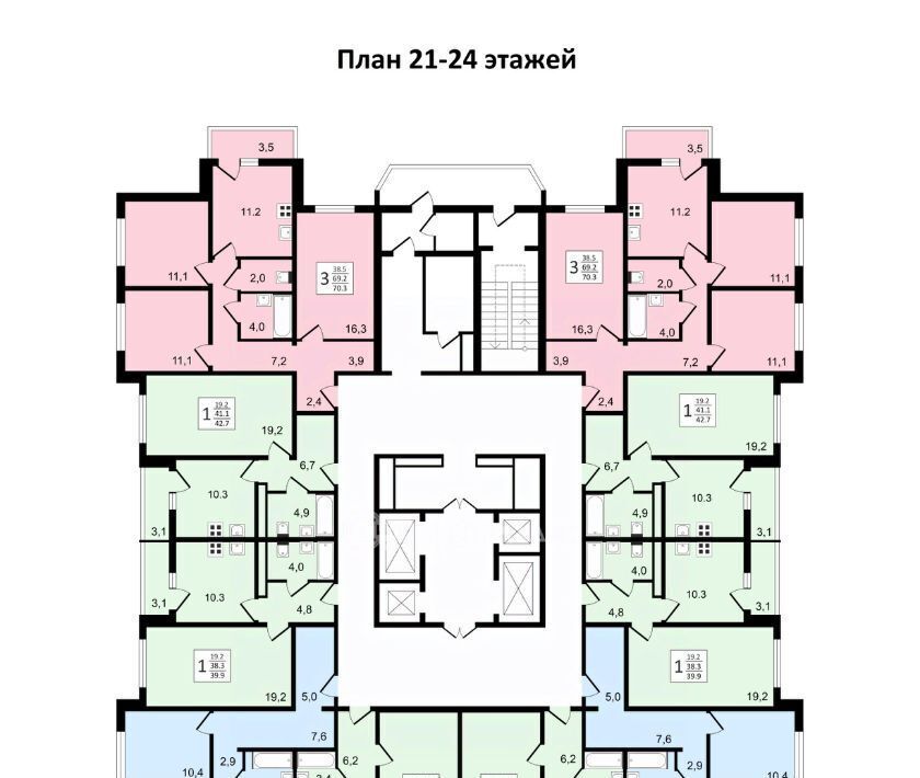 квартира г Воронеж р-н Коминтерновский пр-кт Московский 179/14 ЖК «Задонье» фото 21