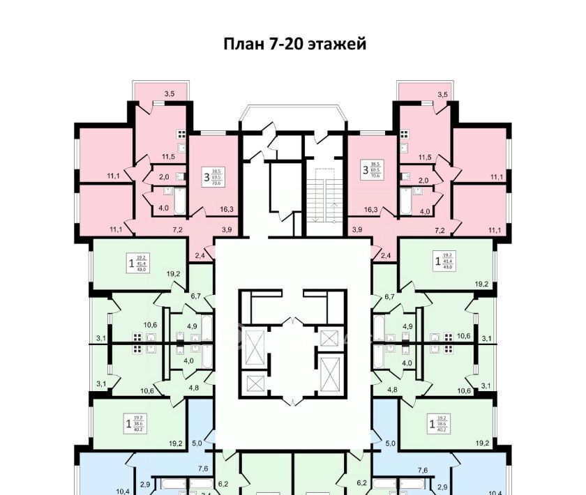 квартира г Воронеж р-н Коминтерновский пр-кт Московский 179/14 ЖК «Задонье» фото 22