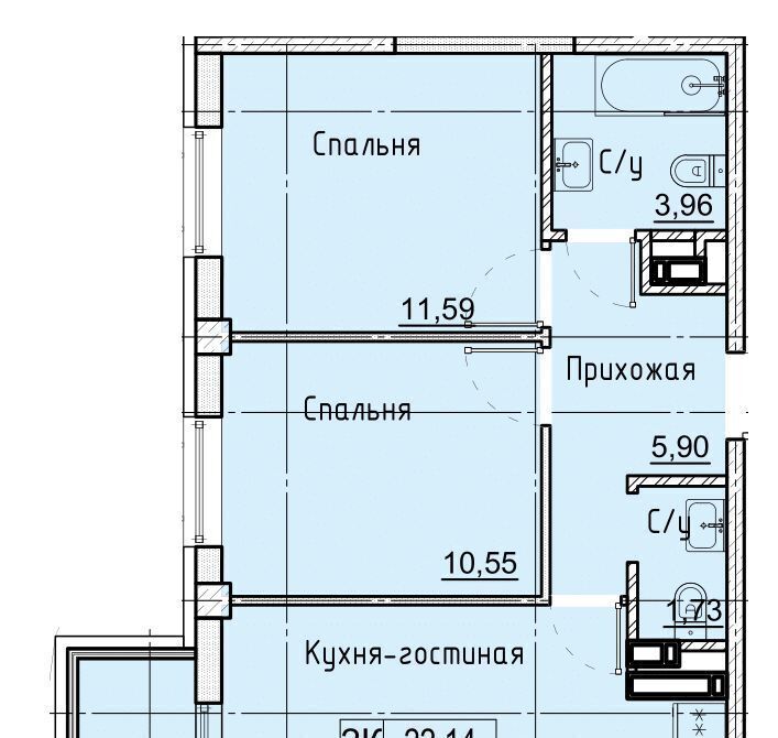 квартира г Ставрополь р-н Промышленный № 36 мкр, ЖК Фруктовый сад фото 1