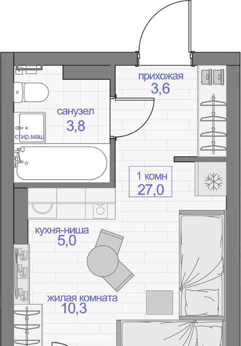 квартира г Красноярск р-н Кировский ул Апрельская 9а фото 2