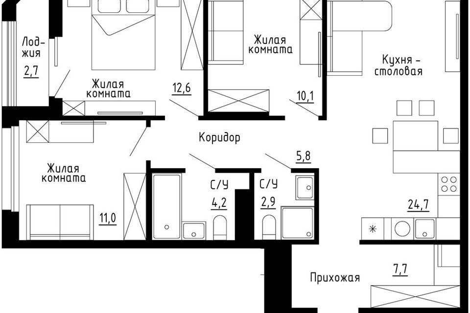 квартира г Владивосток р-н Первореченский ул Иртышская Владивостокский городской округ, 19 ст 1 стр фото 1