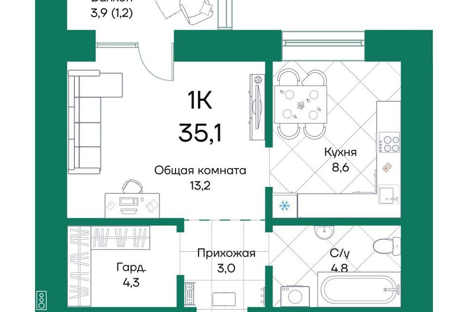 квартира г Барнаул ул Просторная 390/1 Барнаул городской округ фото 2