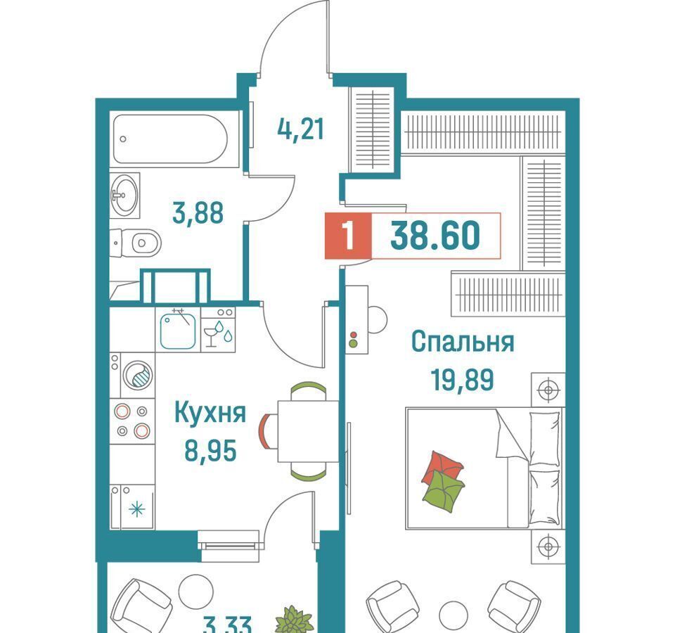 квартира р-н Всеволожский г Мурино ул Екатерининская 20/1 Девяткино фото 1