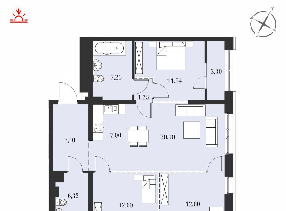 квартира г Хабаровск р-н Индустриальный ул Юнгов 11 ЖК «Адмирал» фото 1