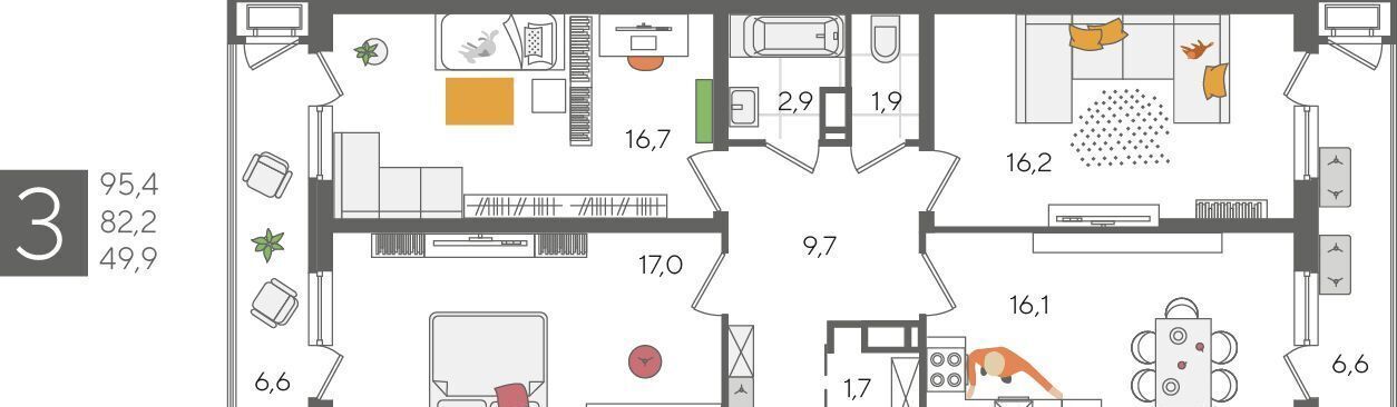 квартира г Краснодар р-н Карасунский ул Новороссийская 4 фото 6