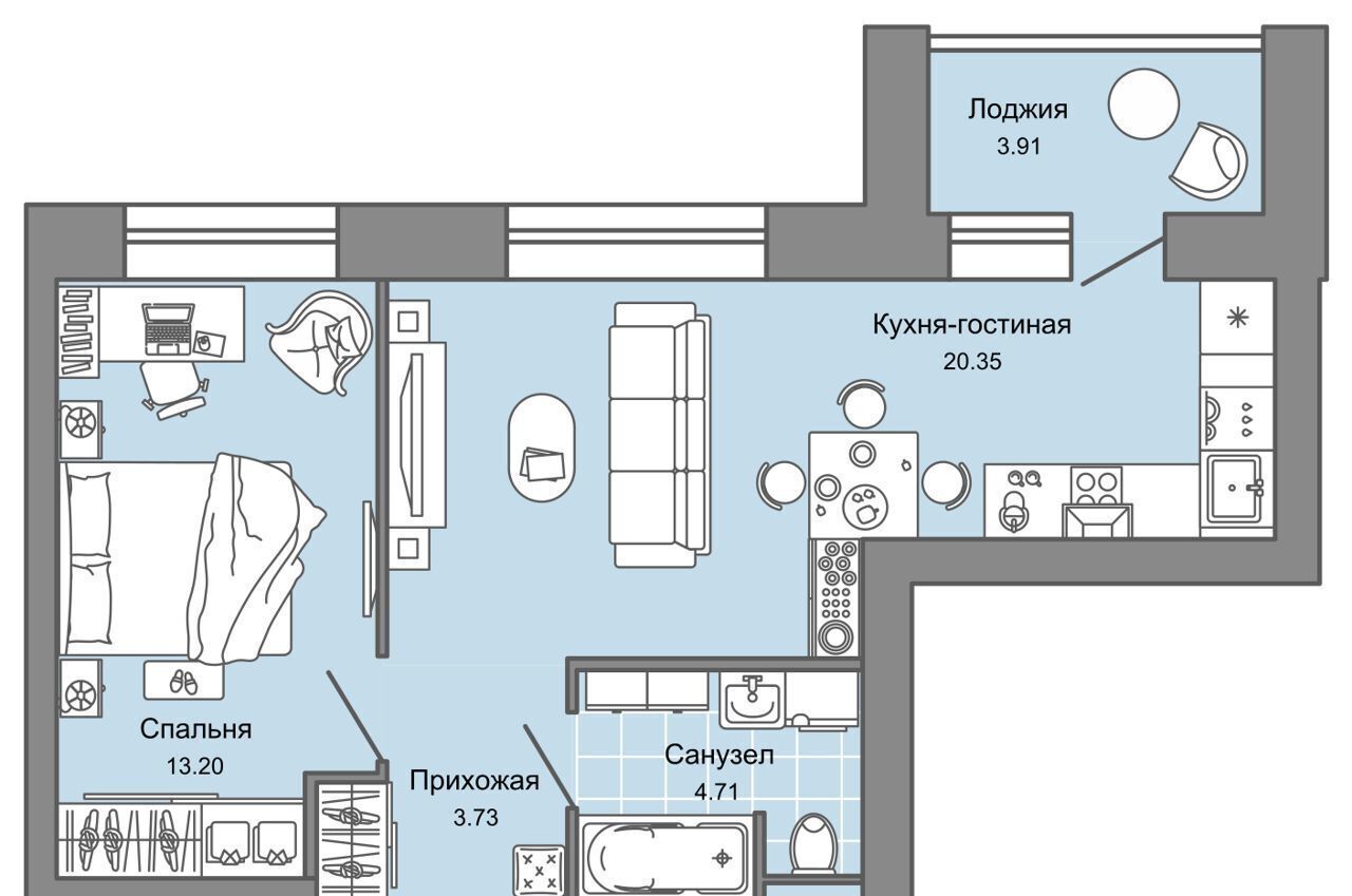 квартира г Киров р-н Ленинский ул Дмитрия Козулева 2 ЖК ZNAK корп. 4 фото 1