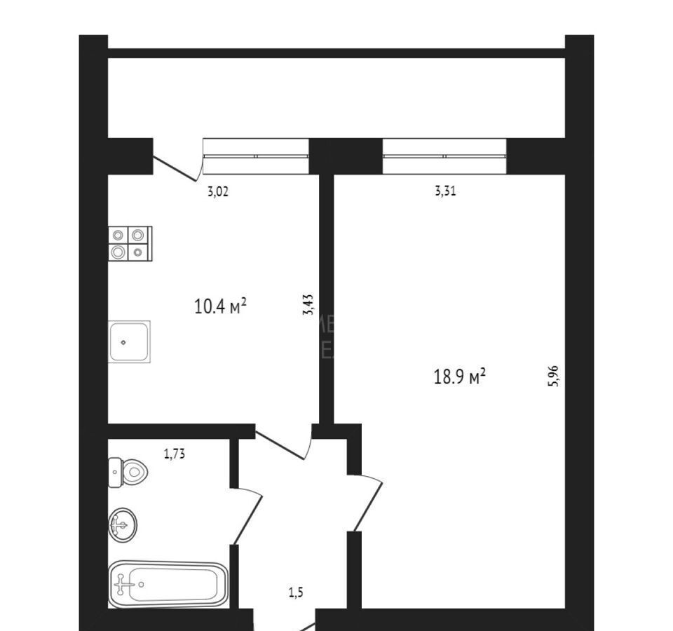 квартира р-н Тюменский с Каскара ул Школьная 14 фото 24