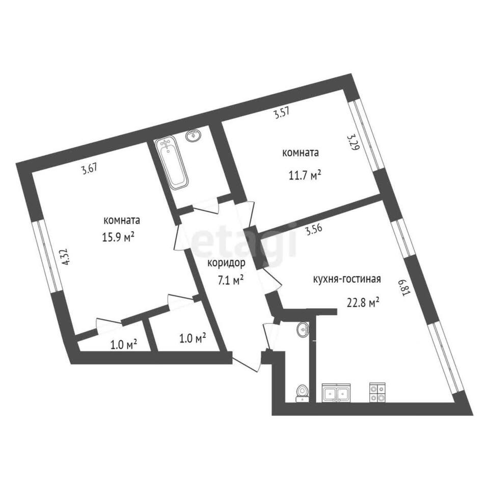 квартира г Надым ул Зверева 25 фото 15
