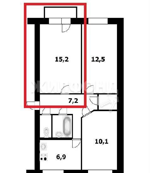 комната г Новосибирск р-н Кировский Северо-Чемской ул Чемская 6 жилмассив фото 9