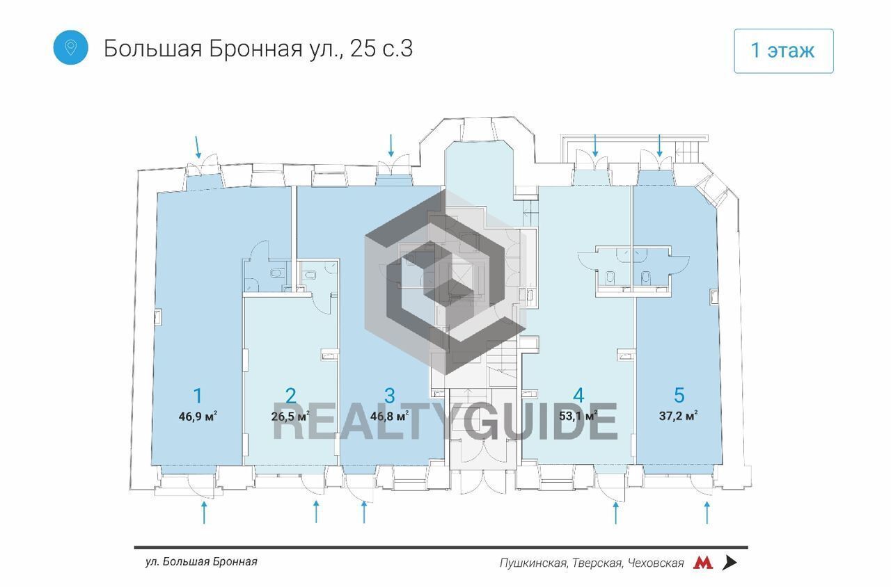 свободного назначения г Москва метро Тверская ул Большая Бронная 25с/3 фото 1