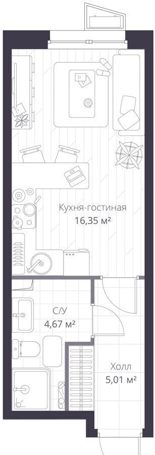 квартира р-н Всеволожский г Сертолово мкр Сертолово-1 ул Дмитрия Кожемякина 4 ЖК Veren Nort Сертолово Сертолово фото 2