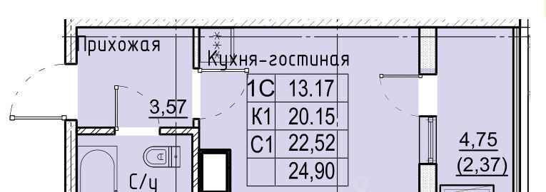 квартира г Ставрополь р-н Промышленный № 36 мкр, ЖК Фруктовый сад фото 1