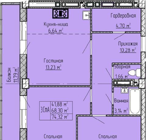 квартира г Набережные Челны р-н Комсомольский 33-й комплекс Панорама жилой комплекс фото 1
