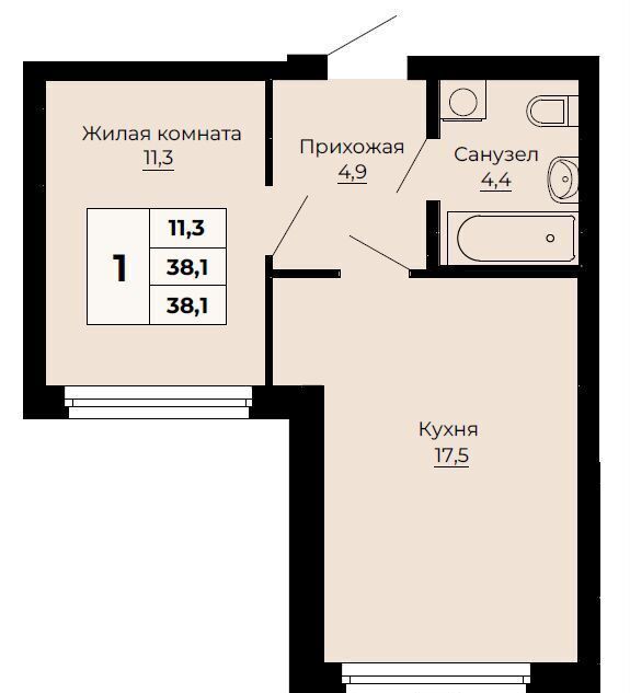 квартира г Екатеринбург р-н Железнодорожный Уральская ул Одинарка 2 фото 1