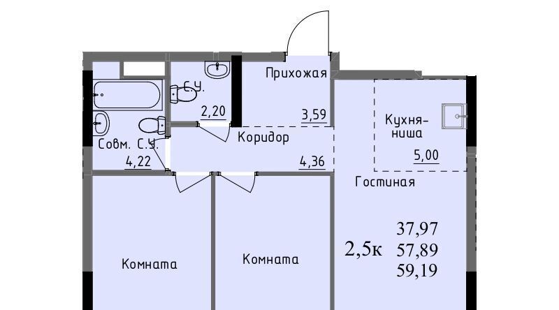 квартира г Ижевск р-н Первомайский Южный проезд Ключевой 23а ЖК «Арден на Ключевом» Поселок фото 1