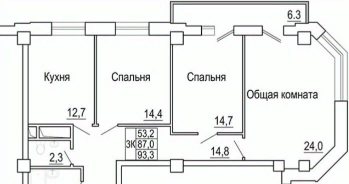 квартира г Тверь р-н Московский ул Московская 63 фото 2