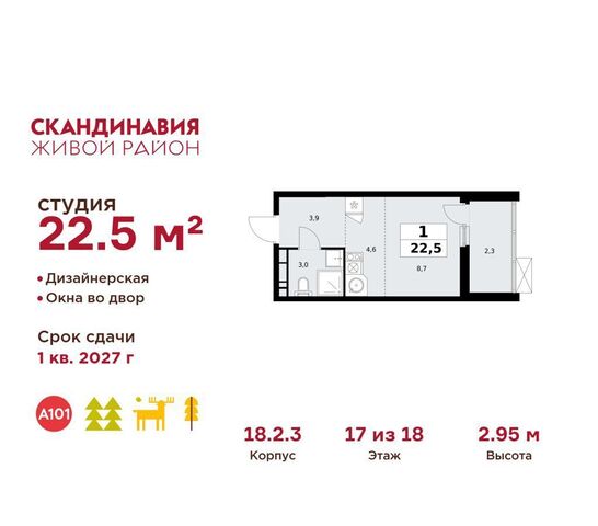 п Сосенское жилой район «Скандинавия» ул Поляны 18/2 з/у 50Д, Московская область фото