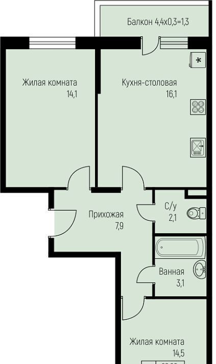 квартира г Краснодар п свх Прогресс п Березовый ЖК Прогресс муниципальное образование фото 1